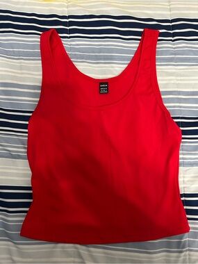 SHEIN Red Scoop Neck Tank Top - Classic Women's Top
